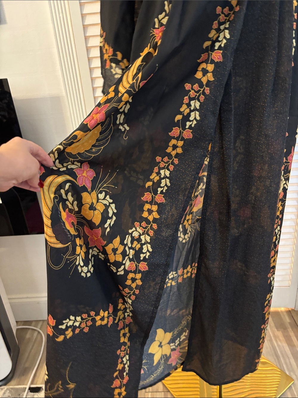 Celia Dragouni kimono floral maxi dress, M - Picture 6 of 9